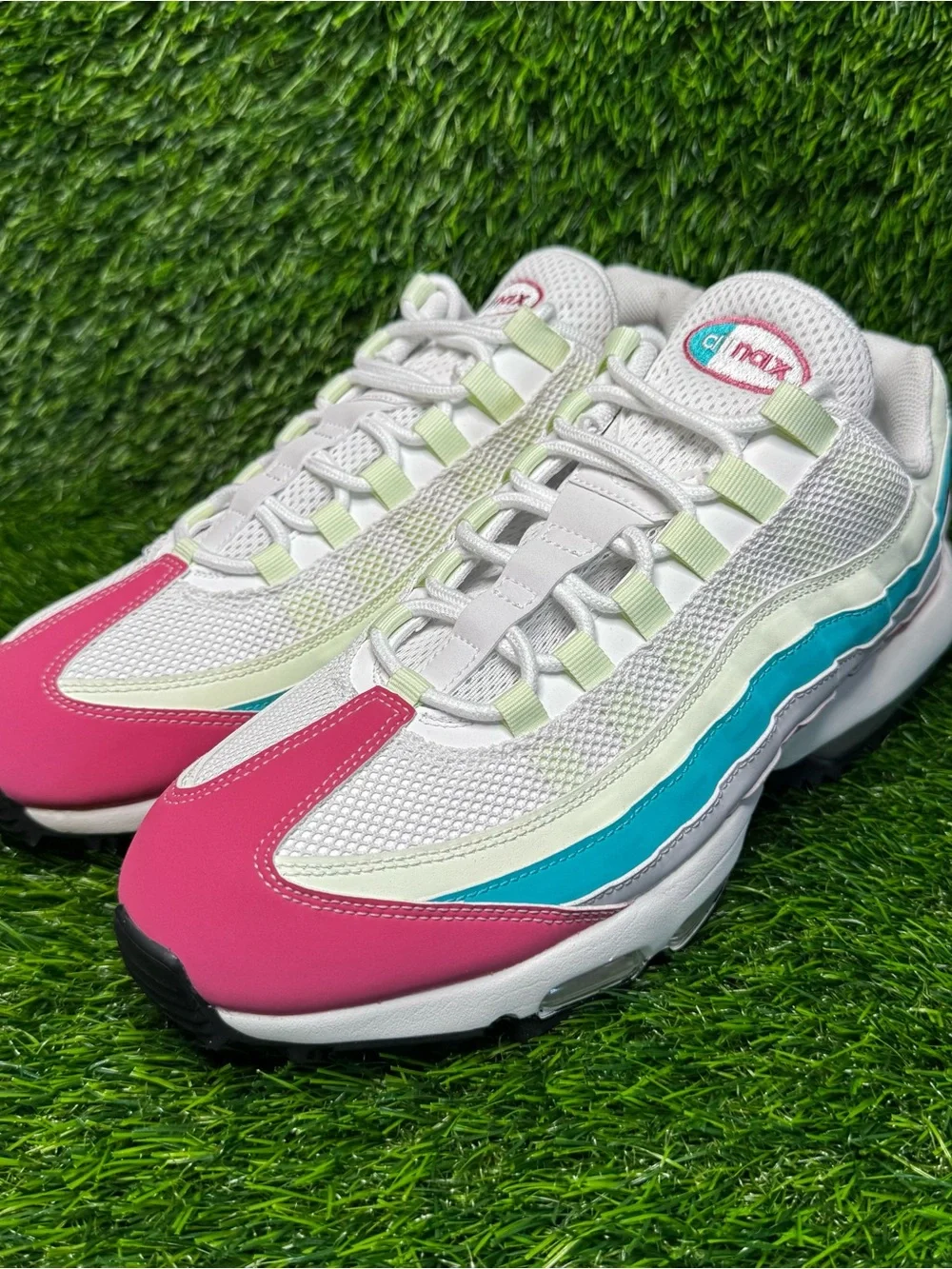 Size 11 - Mens Nike Air Max 95 G Peony Volt Tint Dusty Cactus Golf - HV4696-600